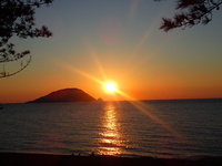 玄界灘に沈む「夕日」