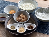朝食　ふわっふわ卵かけご飯