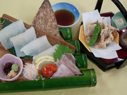 北前いか糸造りと天婦羅　1皿1500円