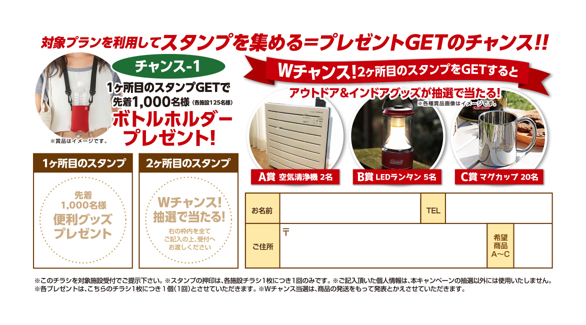 対象プランを利用してスタンプを集める＝プレゼントGETのチャンス！！