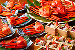 【夕食】境港直送！　鮮魚の升盛りと蒸し紅ズワイガニ（9月～11月）　鮮魚の升盛り（3月～4月）