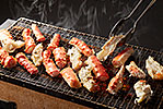 【夕食】タラバガニの炭火焼き