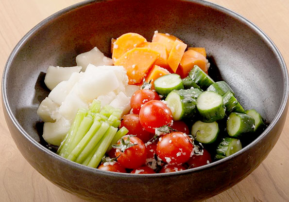 料理長イチオシメニュー 高原野菜の三五八漬け 味噌バーニャカウダ