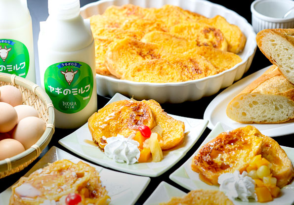 名古屋コーチンと「TAKARAチーズ工房」のヤギミルクを使ったフレンチトースト
