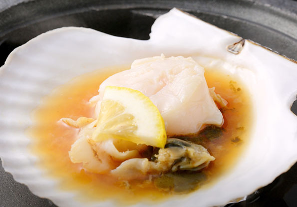 帆立の陶板焼き