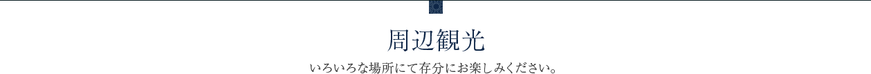 周辺観光　いろいろな場所にて存分にお楽しみください。