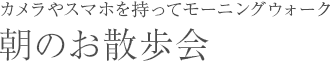 カメラやスマホを持ってモーニングウォーク　朝のお散歩会