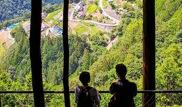 画像:秋の下栗と紅葉と秋の桜と光秀公と岩村ツアー