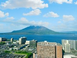 鹿児島県庁展望ロビーから見える景色