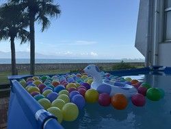夏のテラスにちびっこプール登場❣❣