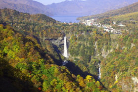 華厳ノ滝で紅葉を鑑賞しましょう!