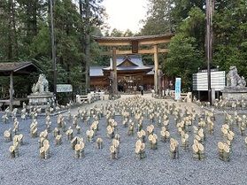 穂高神社　神竹灯（かみあかり）の設営