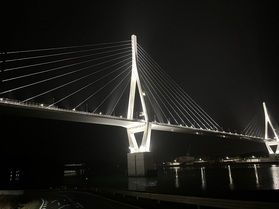 気仙沼市内ドライブ・気仙沼湾横断橋(夜)