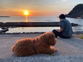 日本海に沈む夕日&庄内の太公望たち