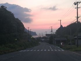 夕方の空と海