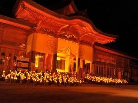 穂高神社　神竹灯（かみあかり）