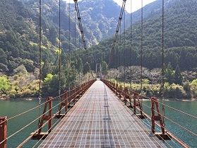 バイクでも渡れる吊り橋!? スリル満点な上瀞橋