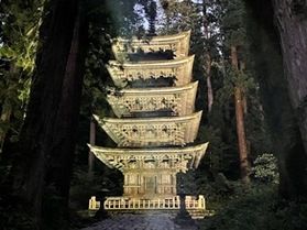 今年度最後です!<br>国宝羽黒山五重塔ライトアップ