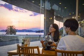 夕焼けを見ながらご夕食♪
