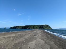 知林ヶ島の砂の道シーズン終了間近です