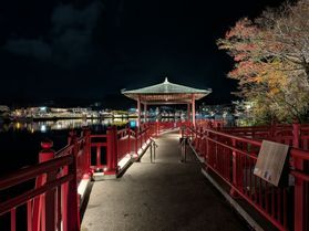 夜の撮影スポット「浮見堂」