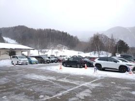 今朝の休暇村前の様子