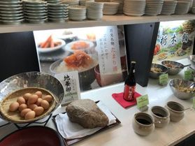 復活!朝食ビュッフェの卵かけご飯コーナー