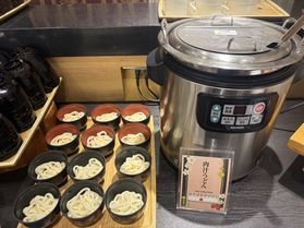 夕食ビュッフェ　肉汁うどん🍽️
