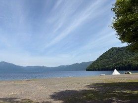 自然あふれる支笏湖のキャンプ場