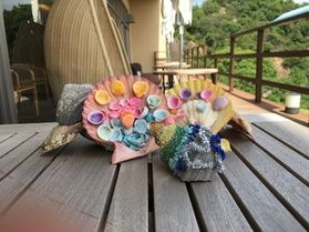 体験プログラム　「サザエ、ヒオウギアート」