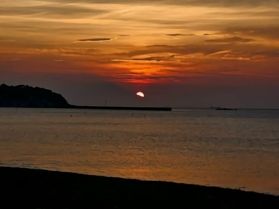 これは絶景!!【休暇村からの夕日】