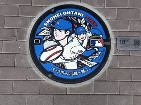 休暇村当館から車で1時間30分 世界一の選手のマンホール