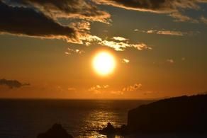 黄金色の夕日