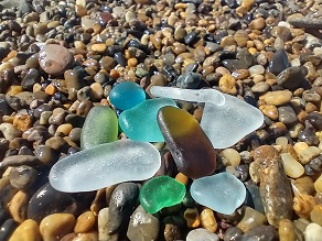 浜地海水浴場でビーチコーミング　海の宝石を見つけよう！