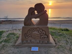 千里浜海岸の砂像を見てきました♪