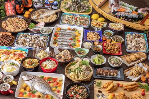 広島食材を集めたビュッフェ
