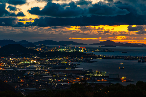 五色台から見える夜景