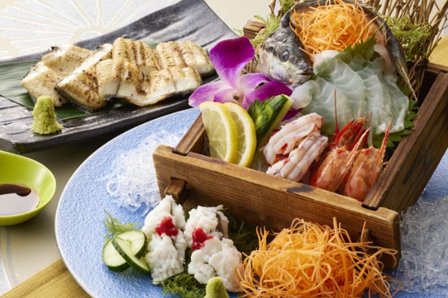 うなぎの白焼き・ハモと地魚盛り合わせ付きビュッフェ