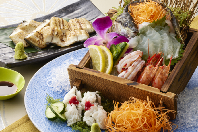 うなぎの白焼き・ハモと地魚盛り合わせ付きビュッフェ