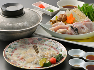 ☆冬の王者とらふぐを食のお供に♪☆　瀬戸内産河豚の鉄刺＋鉄ちり鍋付きプラン　～ 香川のうまいものビュッフェ～