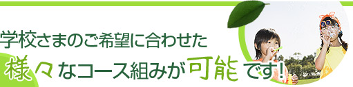 学校さまのご希望に合わせた様々なコース組みが可能です！