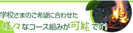 学校さまのご希望に合わせた様々なコース組みが可能です！
