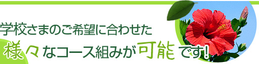 学校さまのご希望に合わせた様々なコース組みが可能です！