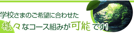 学校さまのご希望に合わせた様々なコース組みが可能です！