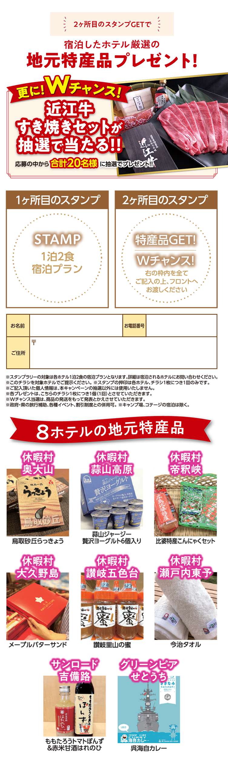 中四国となリゾート春のスタンプラリー
