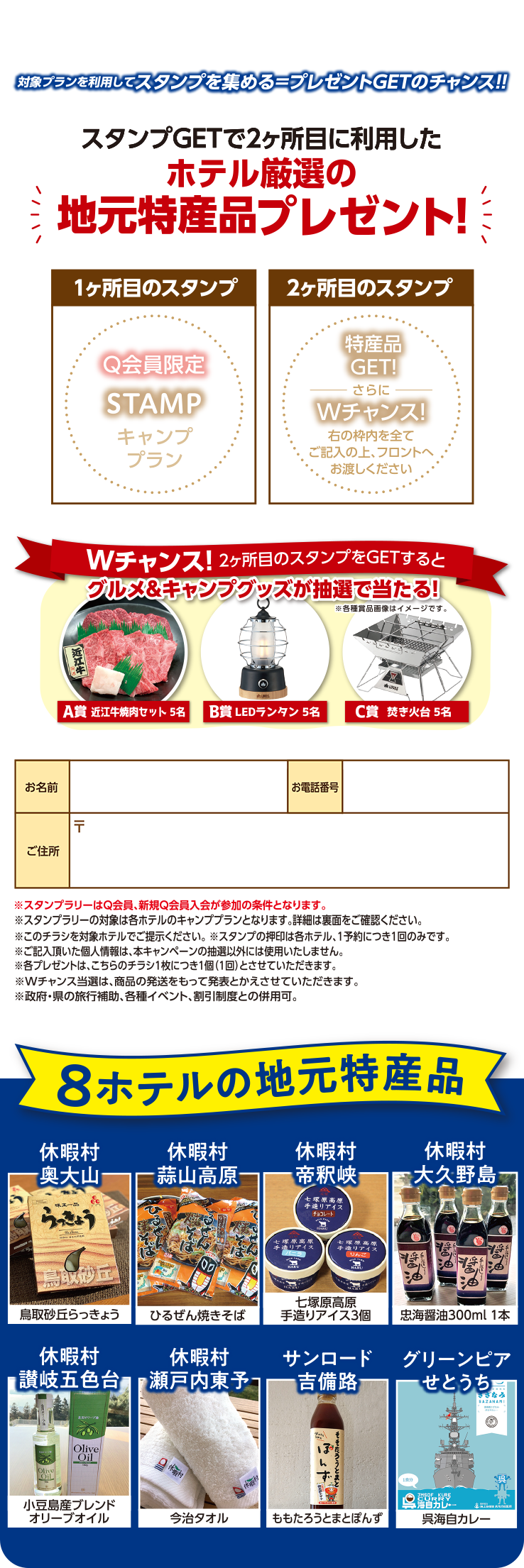 中四国となリゾート夏のスタンプラリー