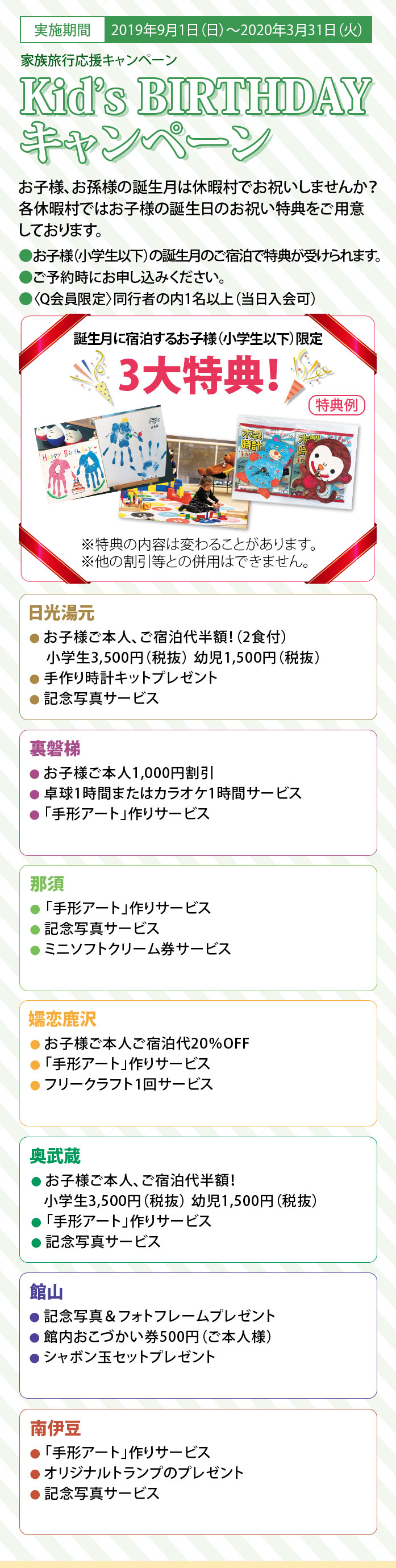 Kid’s BIRTHDAYキャンペーン