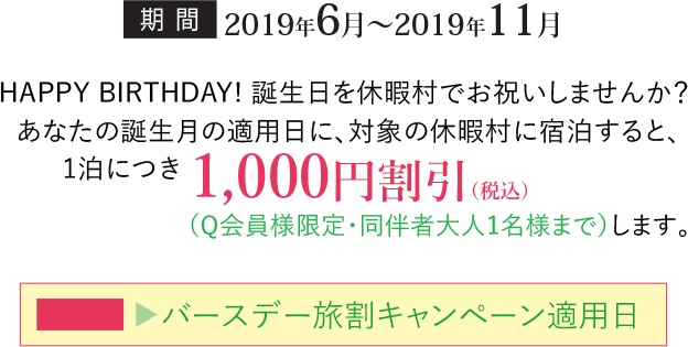 HAPPY BIRTHDAY! 誕生日を休暇村でお祝いしませんか？ 