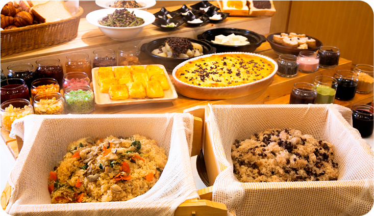 写真:朝食ビュッフェ×こめあずき