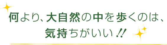 何より、大自然の中を歩くのは、気持ちがいい！